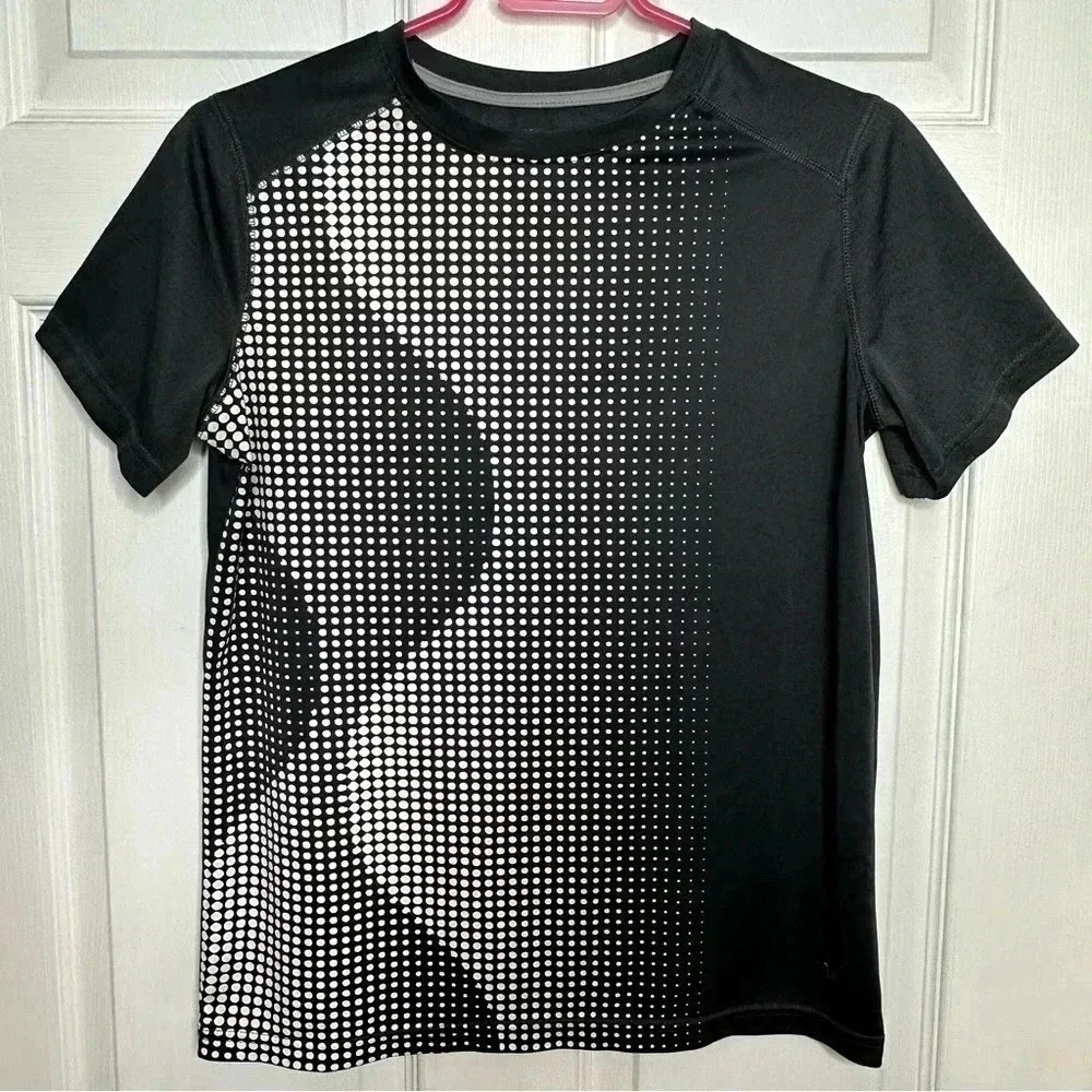 Athletic Works T-Shirt Black & White Mesh Back Size Extra Large
